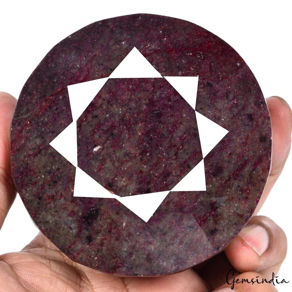 RARE 3000 Ct Natural HUGE Red Ruby Museum Grade 80x47mm Round Cut Loose Gemstone