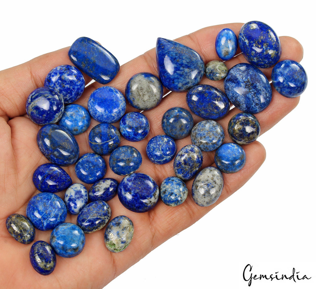 520 Ct Natural Blue Lapis Lazuli Mix Cabochon Loose Gemstone Wholesale Lot 36 Pc