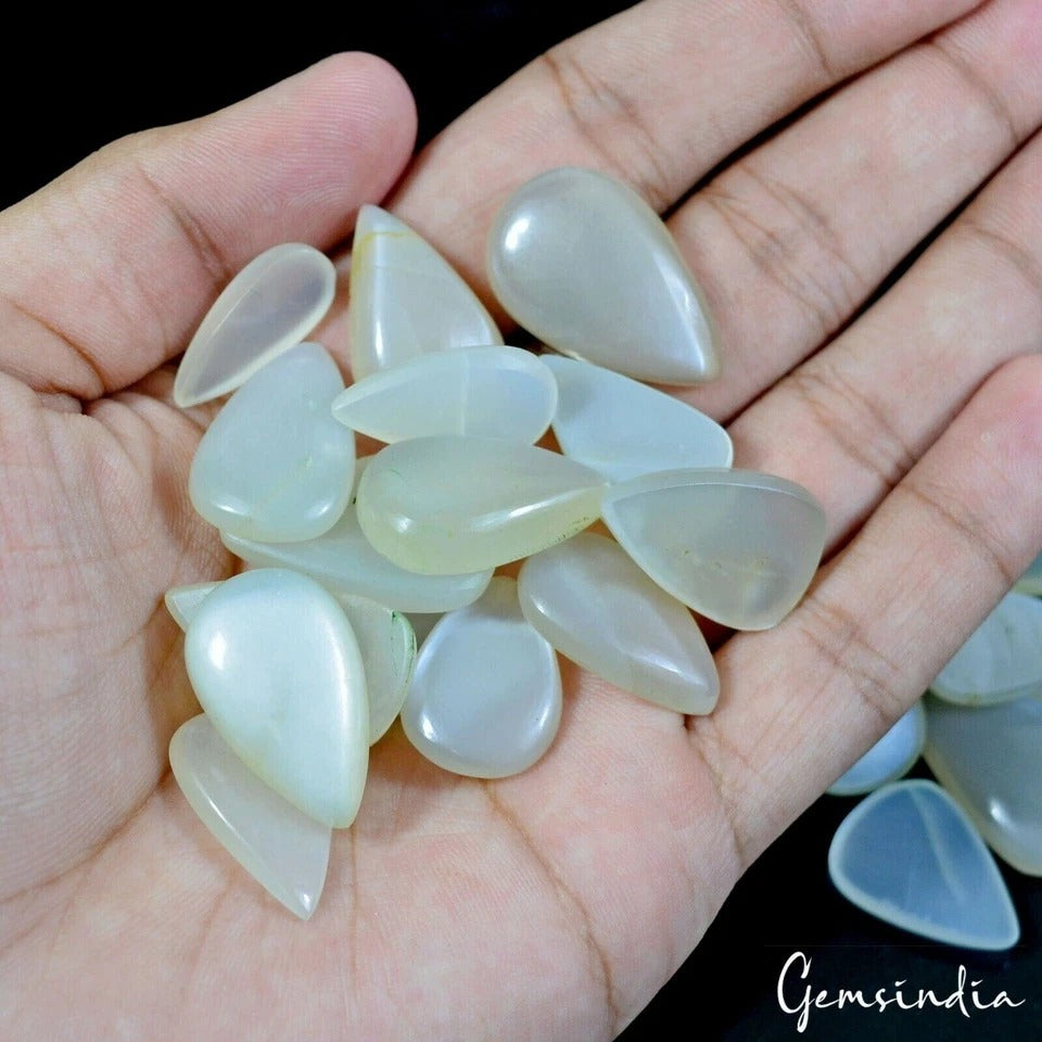 27 Pcs Lot ~ Silky Moonstone Pear Cabochon 100% Natural Loose Gemstones 360 Cts.
