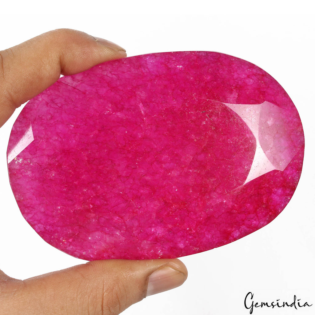 1280 Carats Natural Eye Catching Pink Red Quartz Oval Faceted Cut Huge Loose Gem