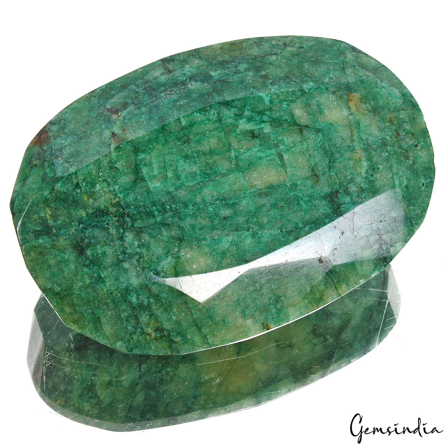 Emerald Loose Gemstone, Color Enhanced, Green — 136 x 93 x 43 mm, 4450 Ct, Brazil