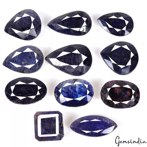 African Blue Sapphire Lot, Loose Gemstone, Color Enhanced — 11 Pieces, 21mm to 35mm, 780 Ct, Africa