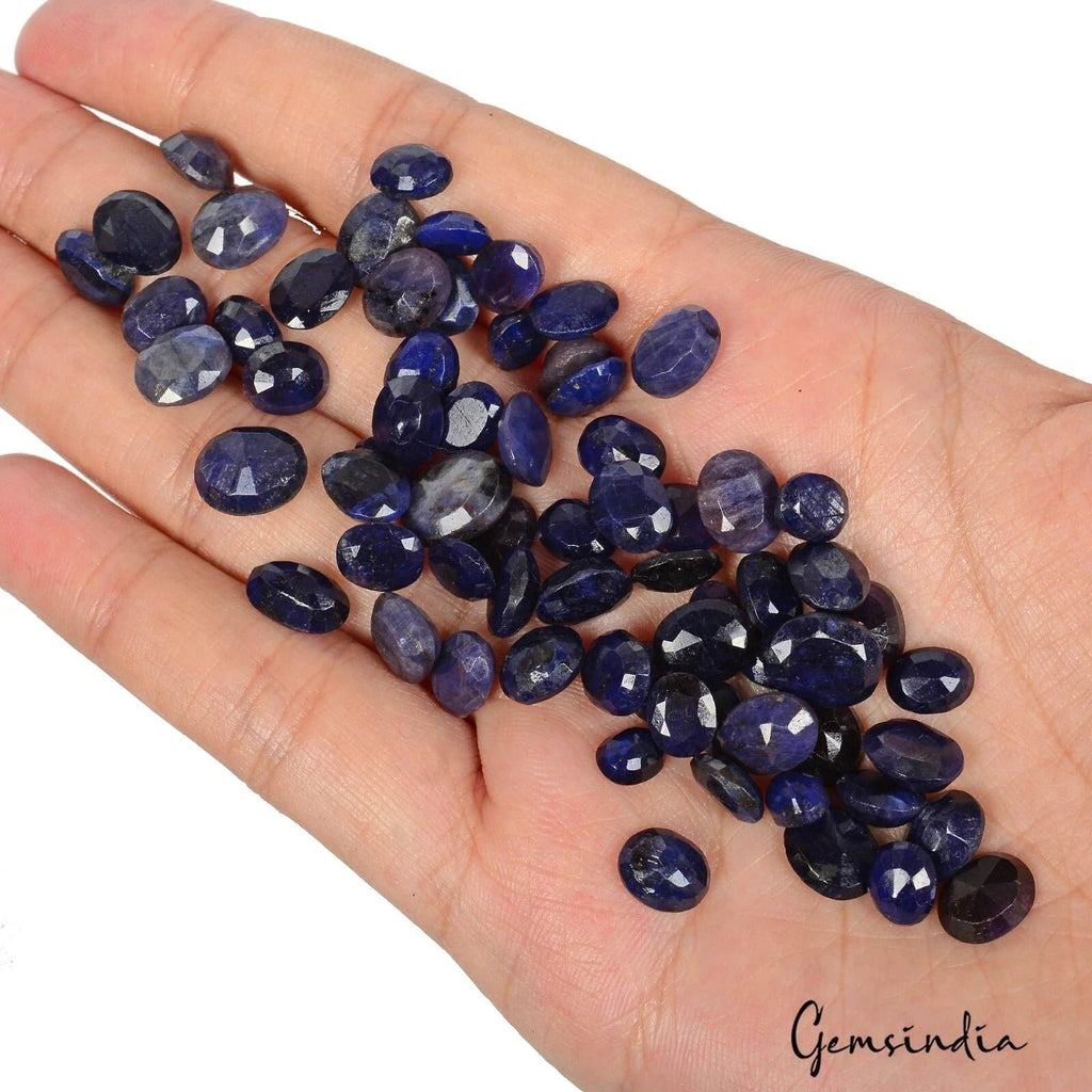 Certified 150 Cts/70 Pcs Natural Dark Blue Sapphire Oval Faceted Cut Loose Gems