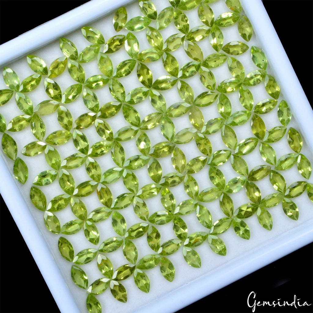 Peridot Lot, Loose Gemstone, Untreated, Green — 162 Pieces, 8x4mm, 94.50 Ct