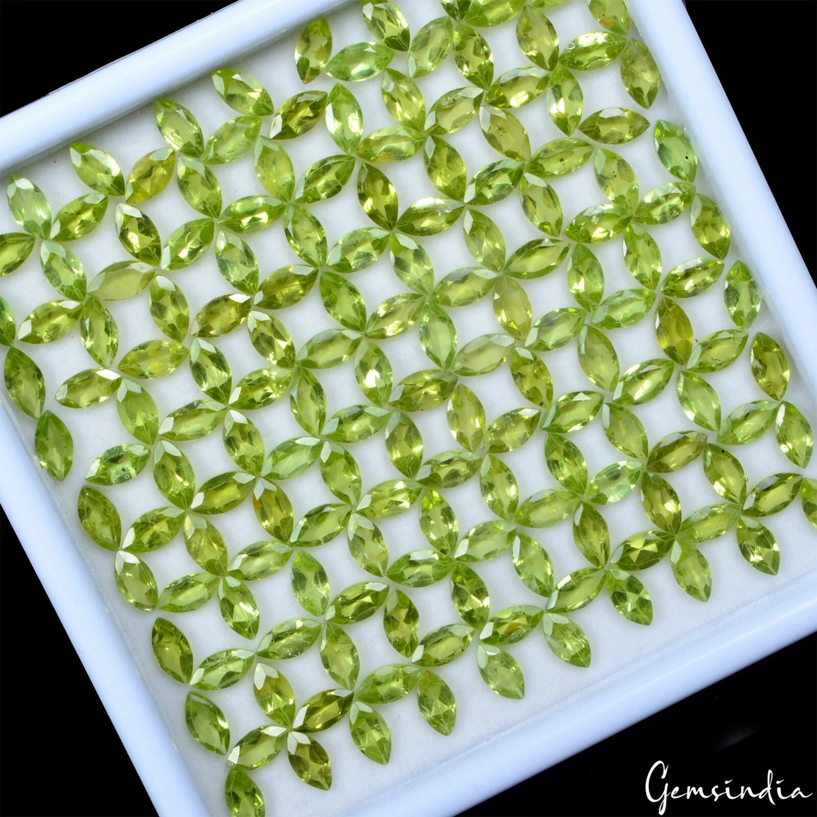 Peridot Lot, Loose Gemstone, Untreated, Green — 162 Pieces, 8x4mm, 94.50 Ct
