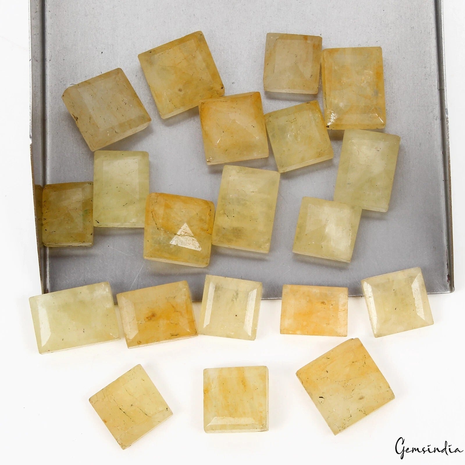 281.60 Ct Natural Untreated Yellow Beryl Baguette Cut Faceted Loose Gem Lot 20Pc