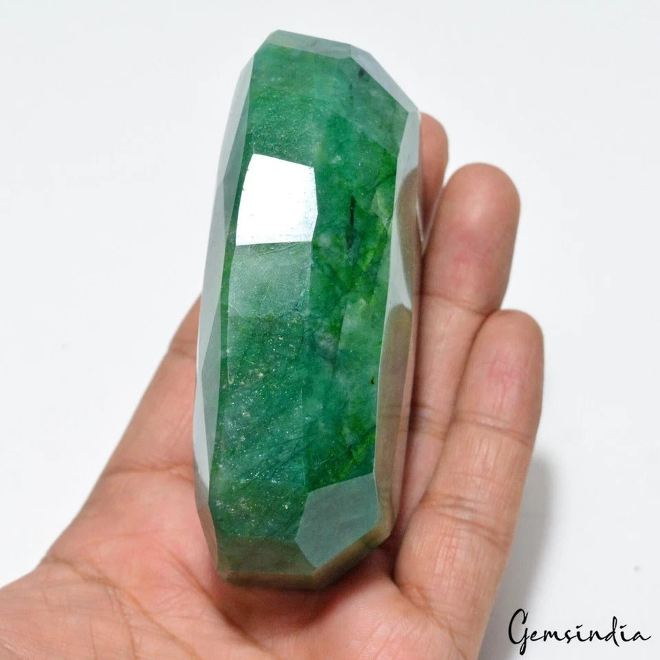 1800 Ct Natural Brazilian Green Emerald Oval Faceted Earth Mined Huge Loose Gem