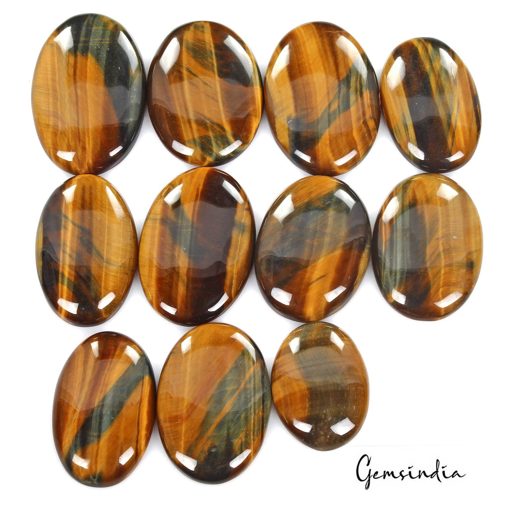 570 Cts/11 Pcs Natural Untreated Brown Blue Pietersite Tiger Eye Oval Loose Gems
