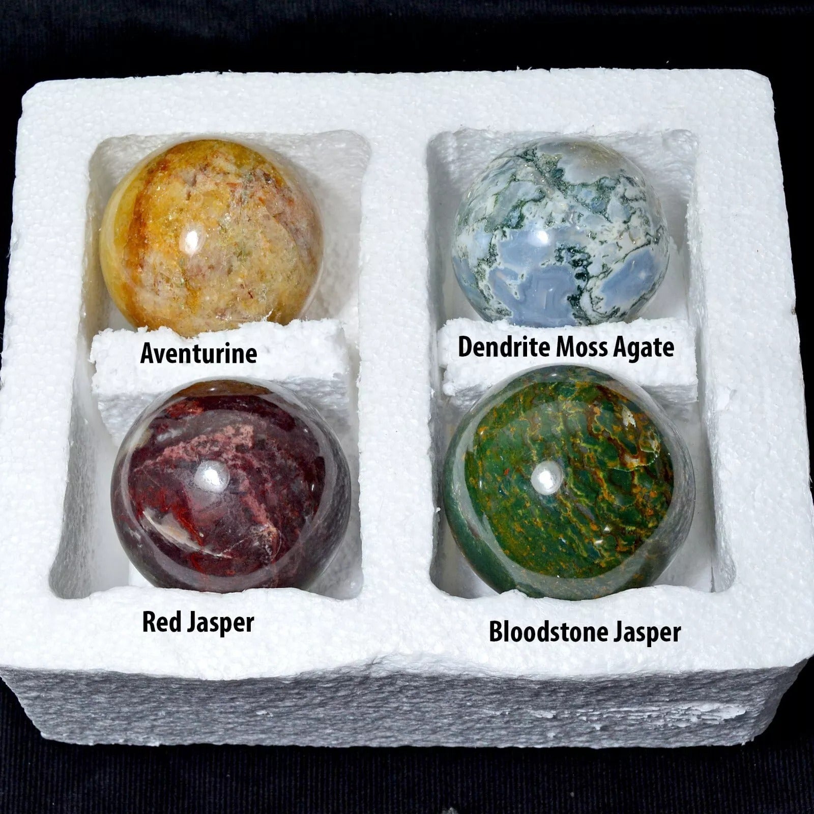1.9 Kg/4 Pcs Natural Untreated Multi Color Crystal Healing Sphere/Balls Gems Lot