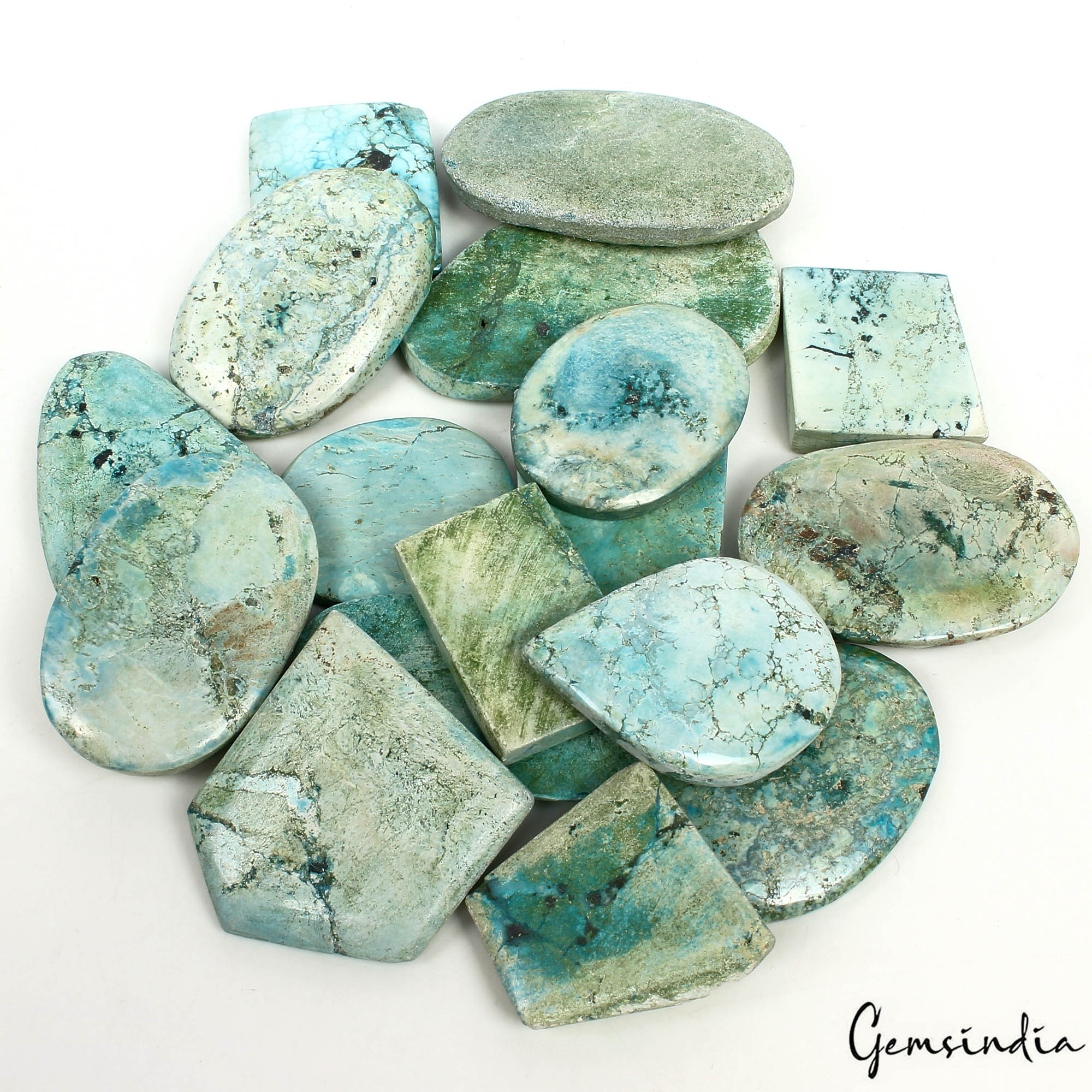 1180 Ct/17 Pcs Natural Designer Blue Turquoise Fancy Cab Loose Wholesale Gem Lot
