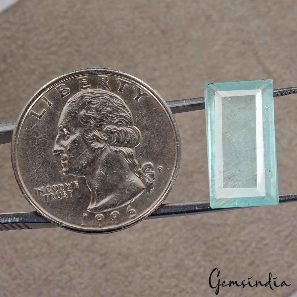 7.90 Cts Natural Unheated Stunning Blue Aquamarine Baguette Cut Loose Gemstone