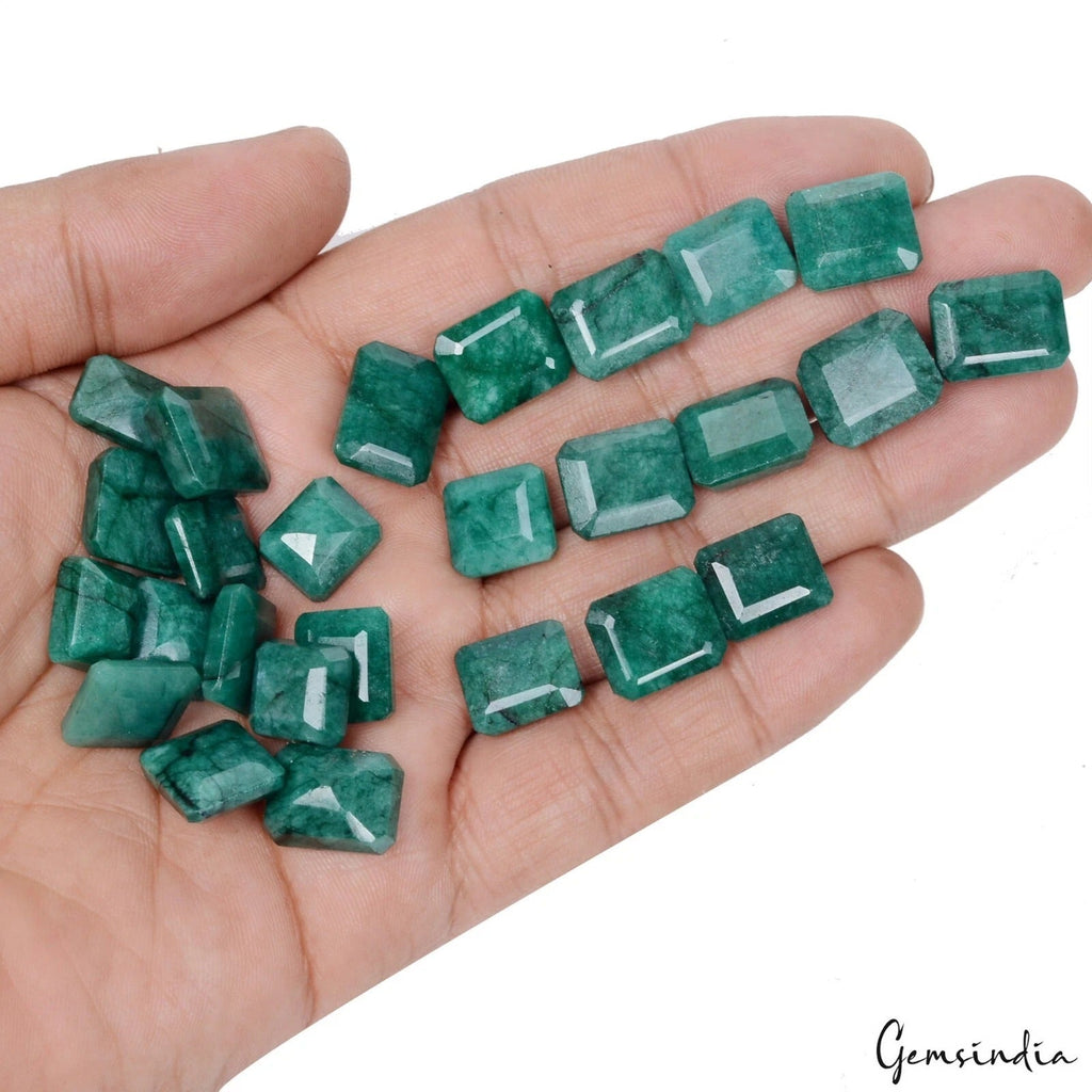 232.60 Ct 12-14mm Radiant Cut Natural Zambian Green Emerald Loose Gemstones 26Pc