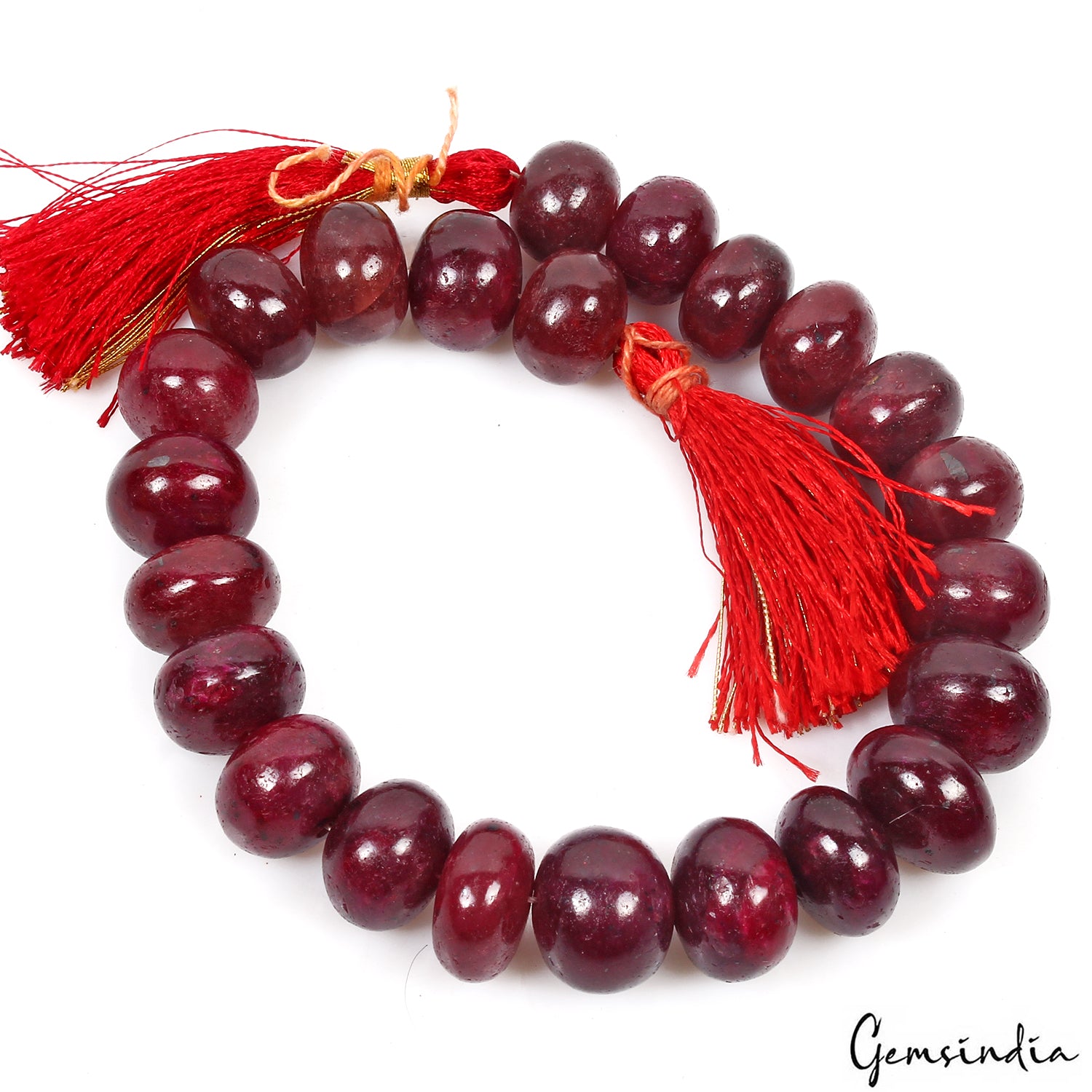 Ruby Beaded Strand, Red — 13mm, 600 Ct, Madagascar
