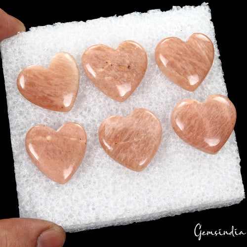 Amazonite Lot, Cabochon, Untreated, Peach — 6 Pieces, 23mm to 24mm, 196.10 Ct