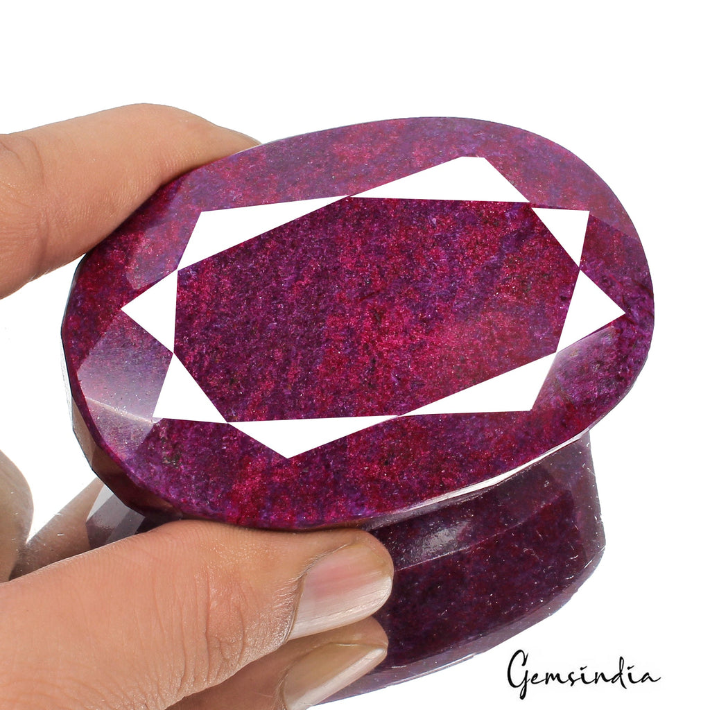 Large Natural Red Ruby 1880 Ct Faceted Oval Ruby Huge Loose Earth Mined Gemstone
