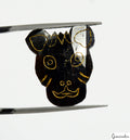 13.00cts Rare Tiger Face Cut Carving Jet Black Natural Earth Mined Loose Diamond
