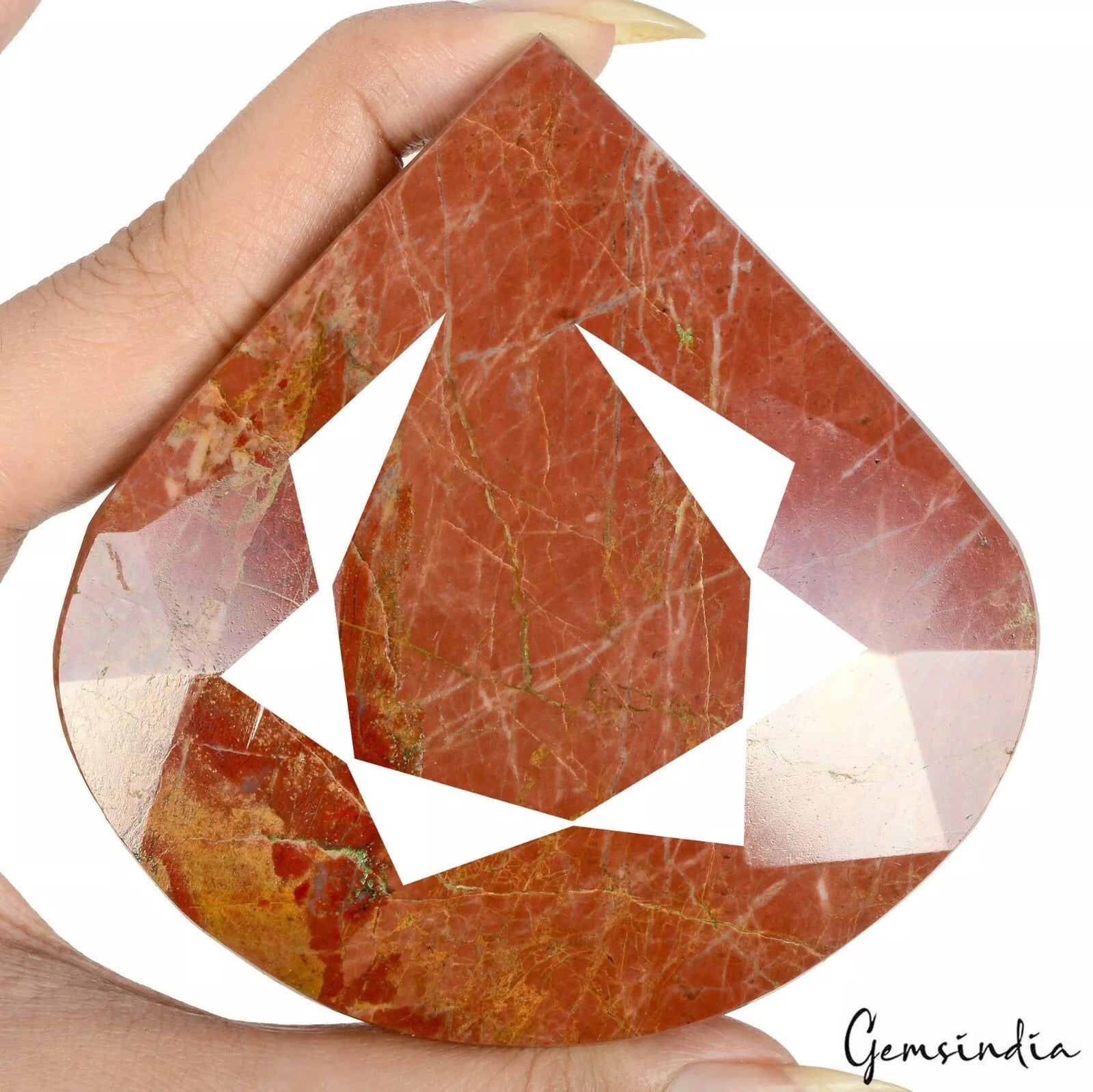 1840 Ct Natural Untreated Red Jasper Pear Faceted Cut Huge Loose Museum Size Gem