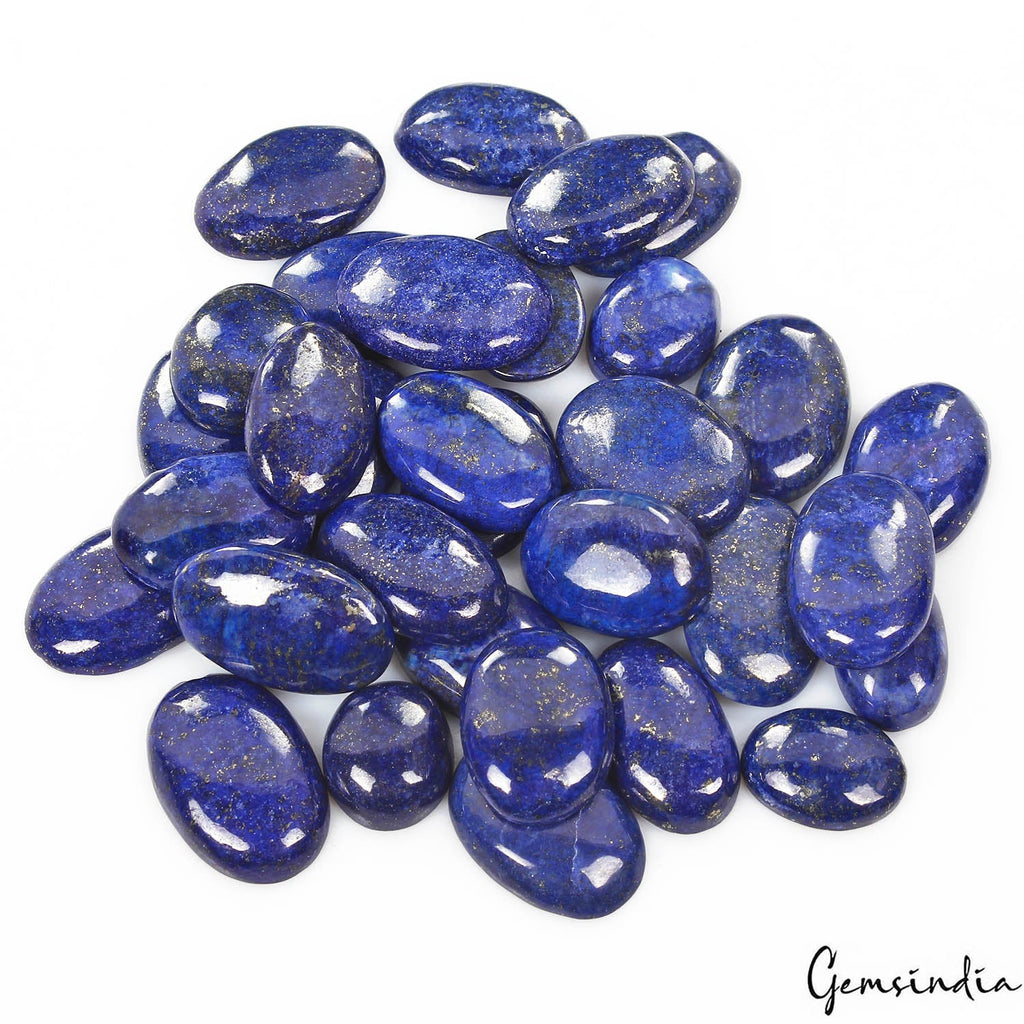 700 Ct/34 Pcs Natural Blue Lapis Lazuli Gold Flecks Mix Cab Loose Wholesale Gems