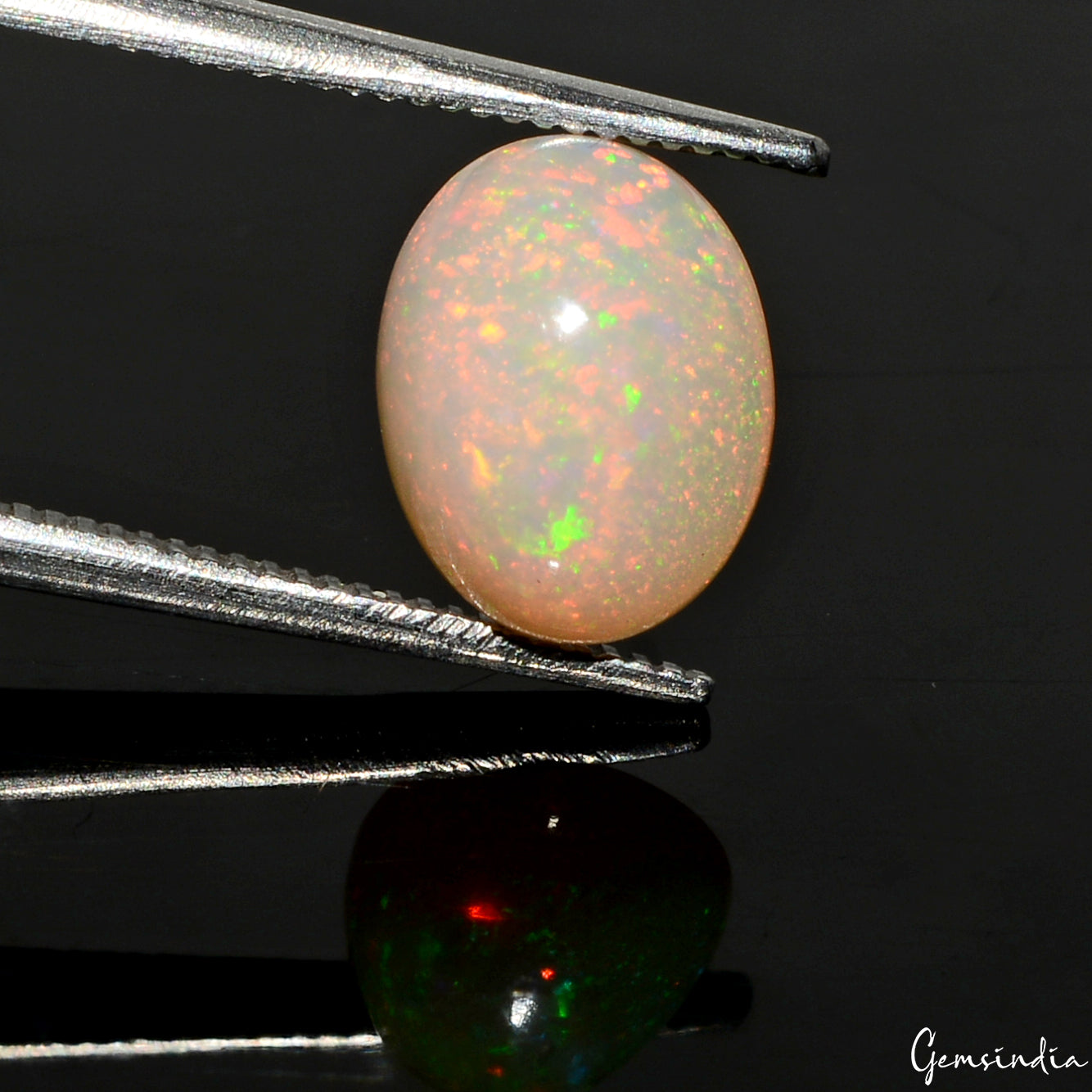 1.70 Ct Ethiopian Opal 9x7mm Top Quality Flash Oval Cabochon Certified Gemstone