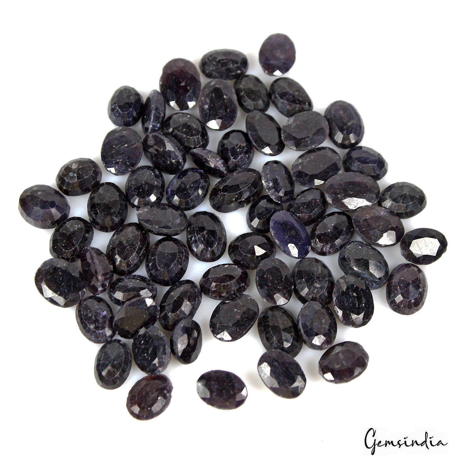 African Blue Sapphire Lot, Loose Gemstone, Color Enhanced — 61 Pieces, 10mm to 14mm, 340 Ct, Africa