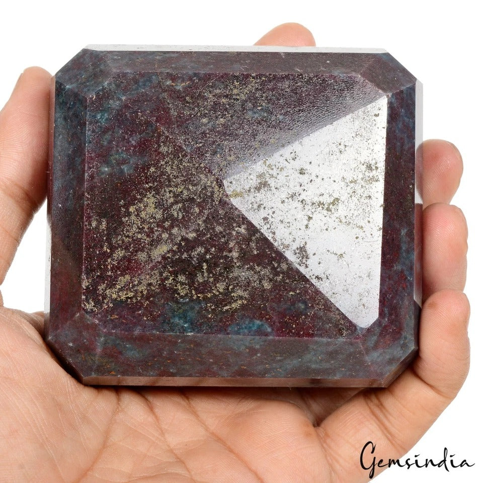 4460 Ct Natural Untreated Ruby Kyanite Octagon Cut Huge Gemstone From Madagascar