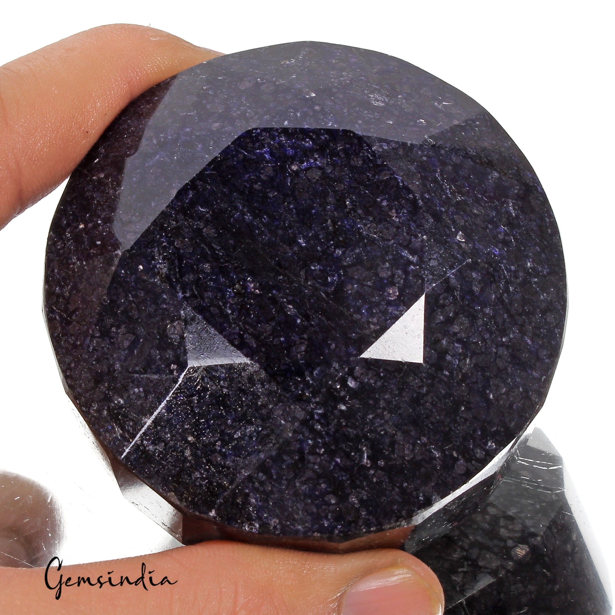 2130Ct Natural African Earth Mined Blue Sapphire Round Cut Huge Gemstone-68x46mm