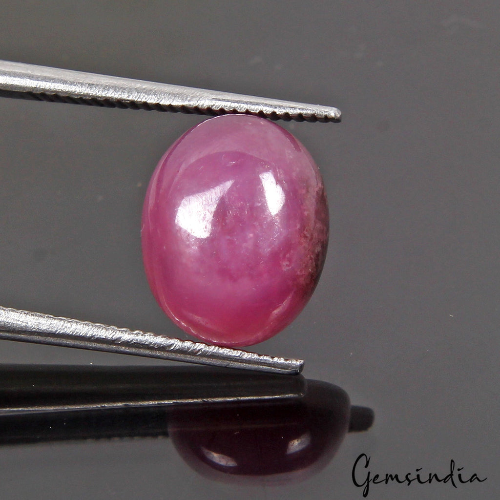 Certified 4.90 Ct Natural Pink Star Ruby Oval Cab Precious Loose Gem For Ring-RH