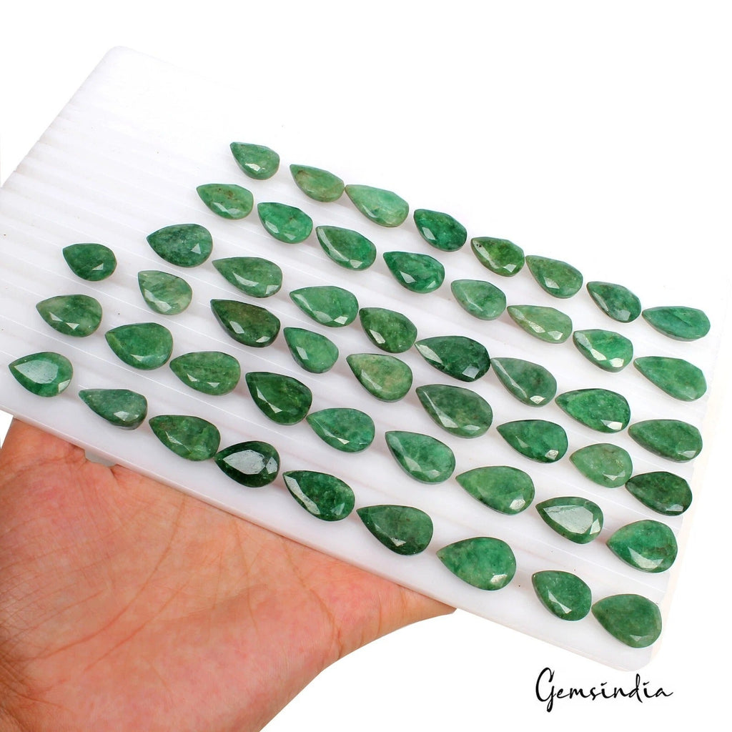 500 Cts/51 Pcs Natural Brazilian Green Emerald Pear Cut Loose Gems For Jewelry