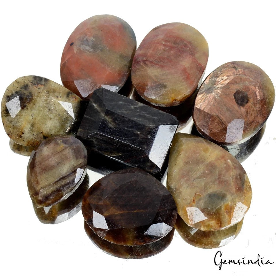 1050Ct Natural Untreated Brown Sapphire Mixed Cut Wholesale Loose Gemstones~8 Pc