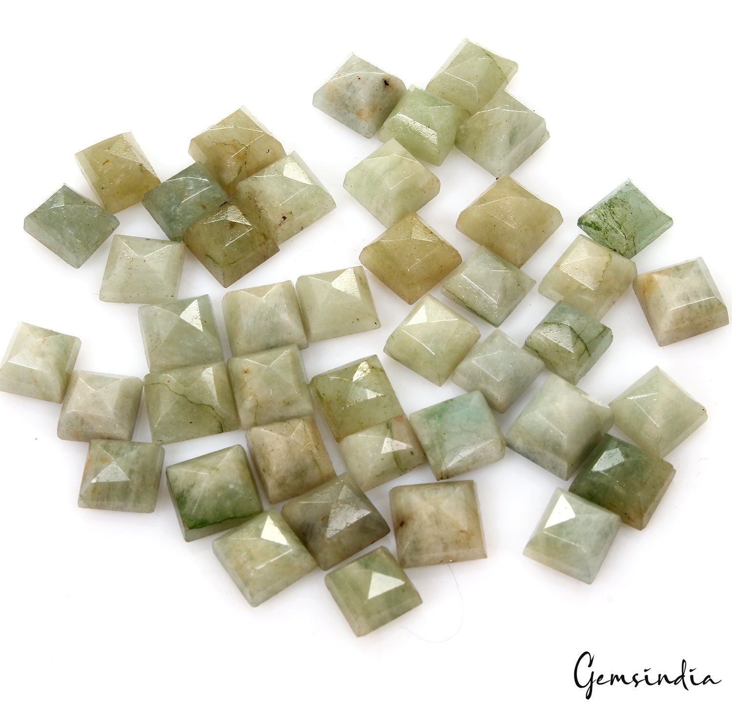 257 Cts/42Pcs Natural Untreated Green Beryl Aquamarine Mix Cut Loose Gems Lot