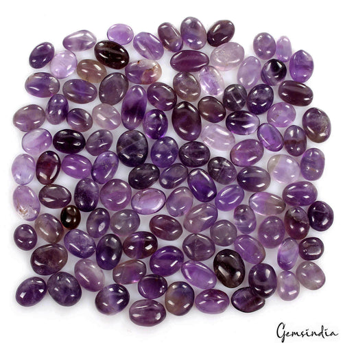Amethyst Lot, Cabochon, Oval Cabochon, Untreated — 104 Pieces, 9mm to 17mm, 440 Ct