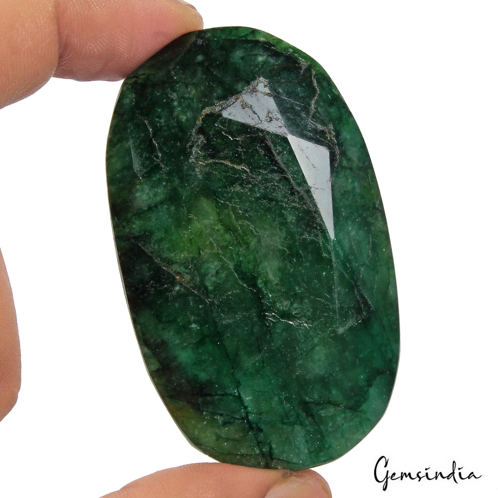 380 Ct Natural Dark Green Brazilian Emerald Oval Cut Faceted Earth Mined Gems