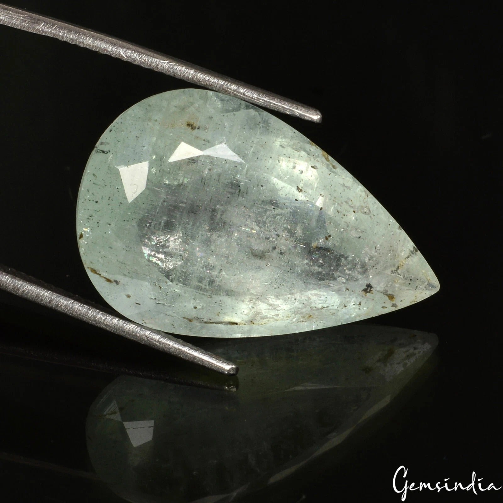 17.10 Cts Natural Untreated Brazilian Green Aquamarine Pear Cut Gem for Jewelry