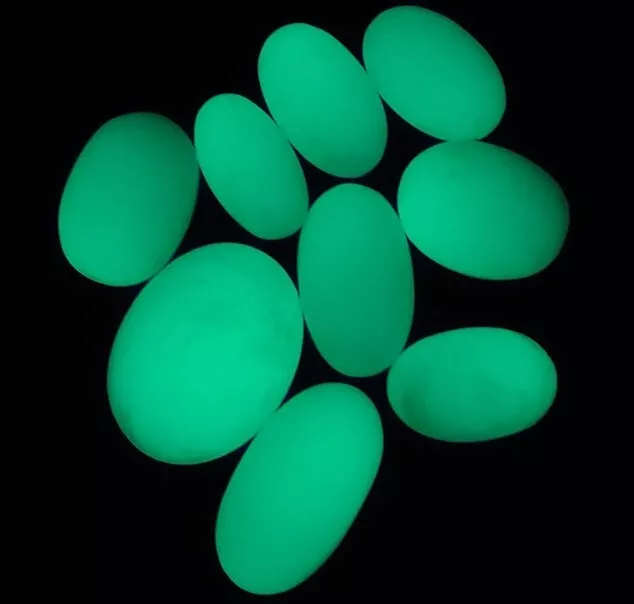 520 Ct/9 Pc Green Luminous Glow in Dark Oval Cabochon Luminicent Loose Gemstones
