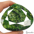 1870 Ct Large Faceted Green Emerald Crystal Pear Faceted Rare Collector Gemstone