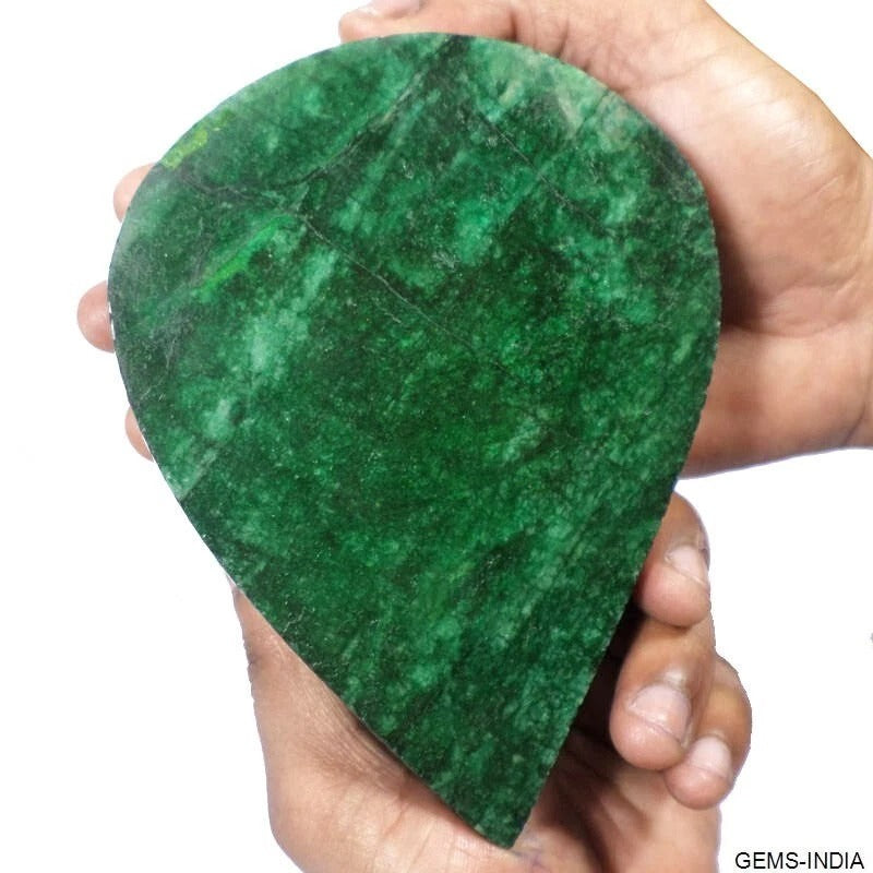 4000 Cts Natural Green Emerald Pear Shape Loose Hand Carved Brazilian Gemstone