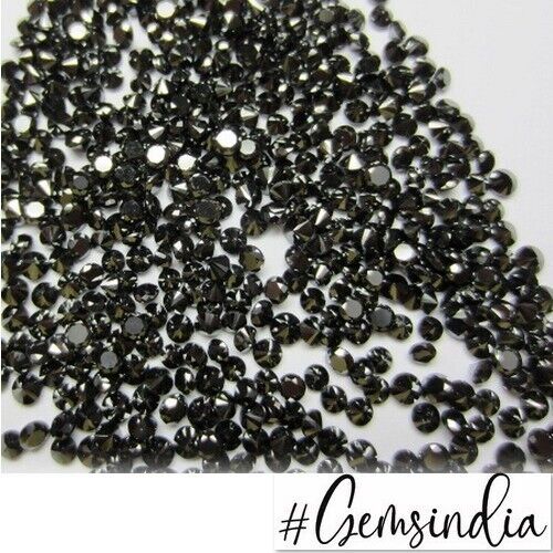 Black Diamond Loose Gemstone, BLACK — 1.5 mm, 2 Ct, Africa