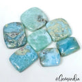 180 Cts/7 Pcs Natural Untreated Blue Larimar Cushion Cab Loose Gems For Jewelry