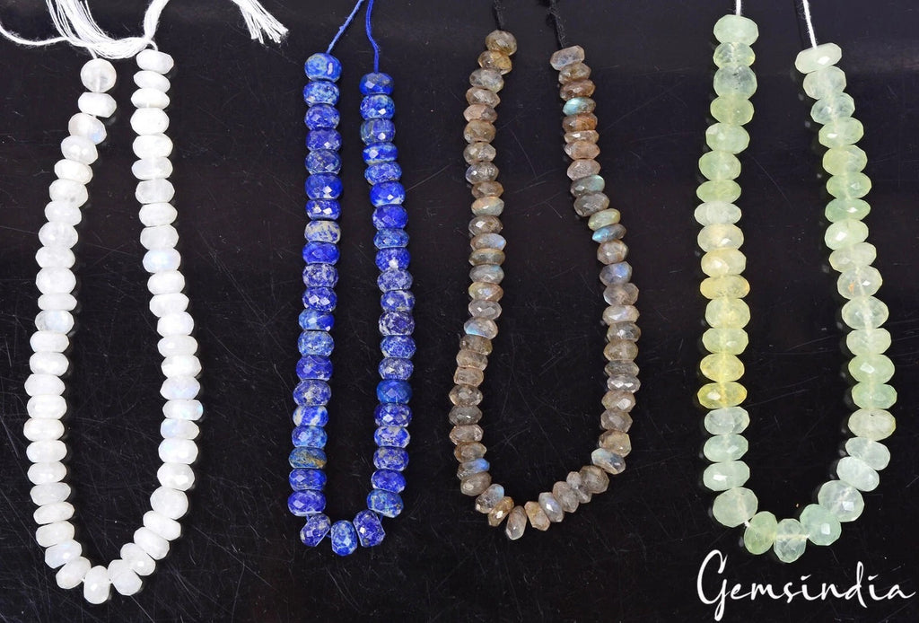 660 Ct/4 Strand Natural Multi Color Mix Gems Round Faceted Cut Drill Beaded Lot