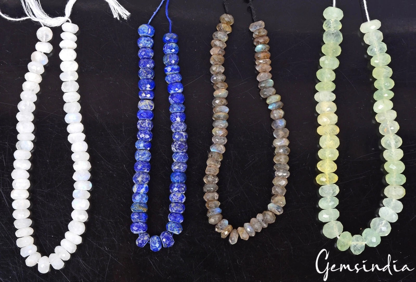660 Ct/4 Strand Natural Multi Color Mix Gems Round Faceted Cut Drill Beaded Lot