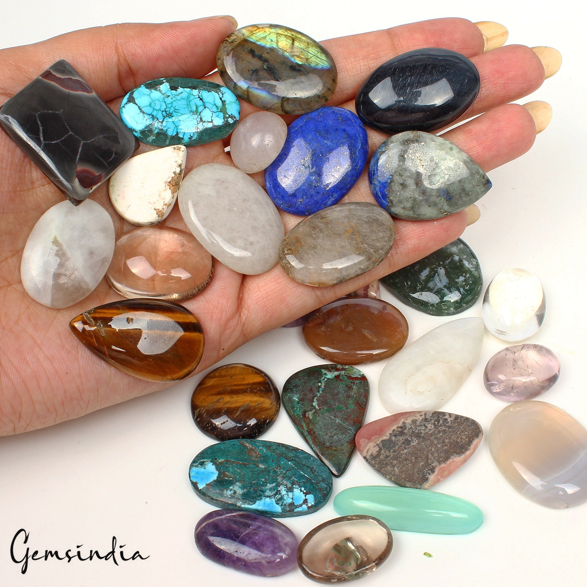 830 Ct Natural Multi Color Mixed cabochon Flatback Wholesale Loose Gemstones Lot