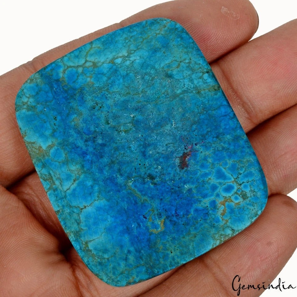 Huge 169 Ct USA Arizona Spiderweb Blue Turquoise Cushion Cabochon Loose Gemstone