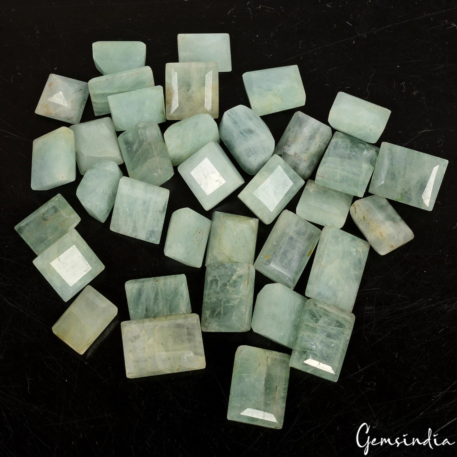 430 Ct/35 Pcs Natural Untreated Green Beryl Aquamarine Baguette Cut Loose Gems G