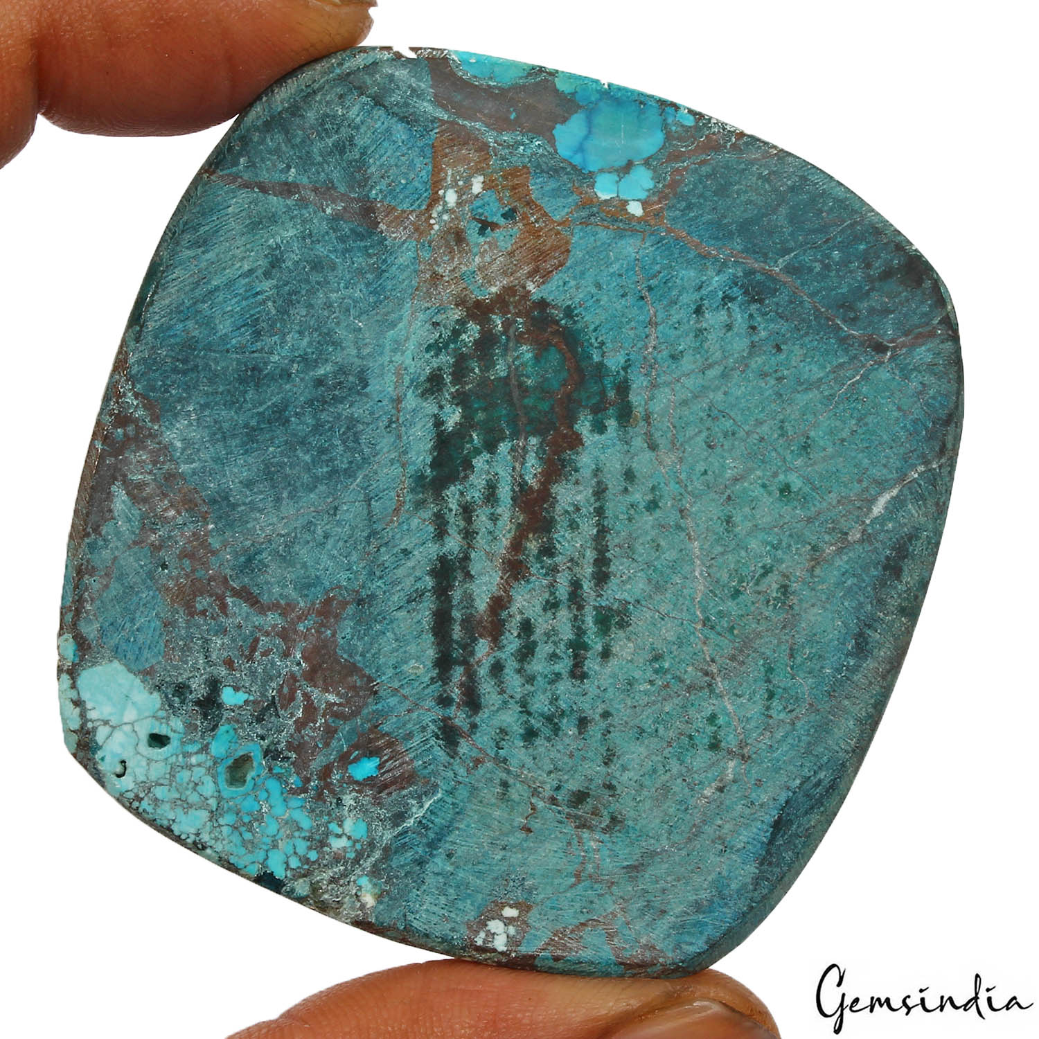 Turquoise Cabochon, Blue — 62x59x8mm, 320 Ct