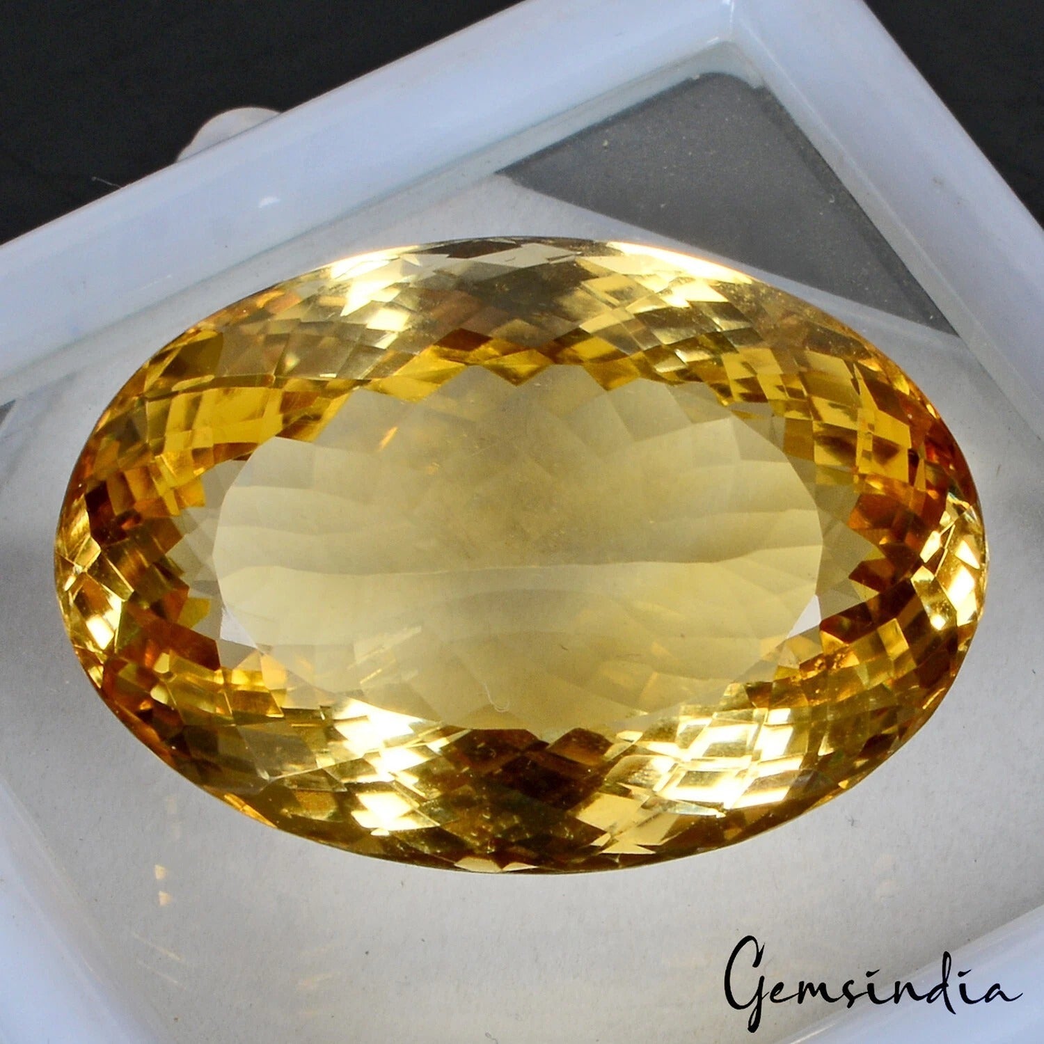 Certified 71.20 Cts Natural Untreated Brazilian Yellow Citrine Oval Precious Gem
