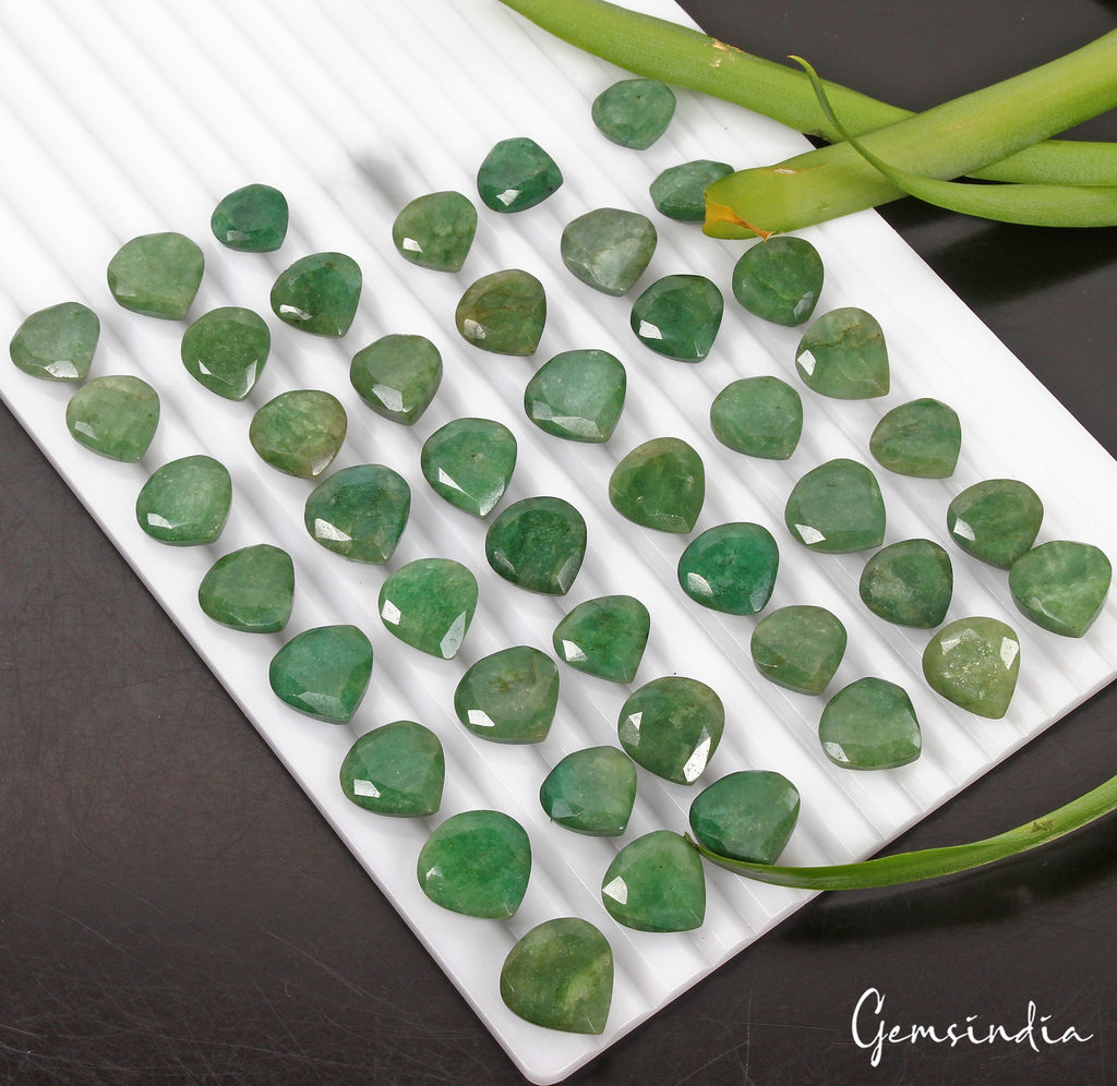 440 Ct/45 Pcs Natural Brazilian Green Emerald Pear Heart Cut Gems For Jewelry
