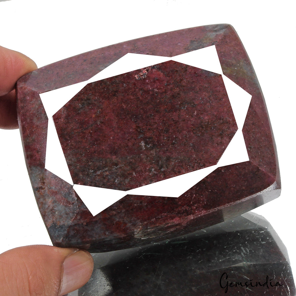 3130 Ct Natural Untreated Ruby Kyanite Cushion Cut Faceted Earth Mined Loose Gem