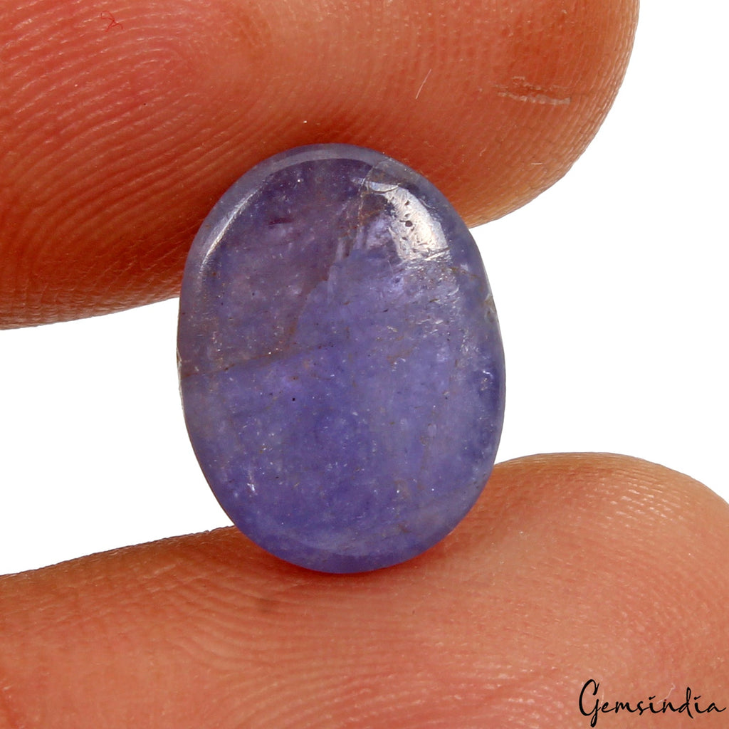 Free Certified 7.30 Cts Natural Untreated Blue Tanzanite Oval Cab Precious Gem