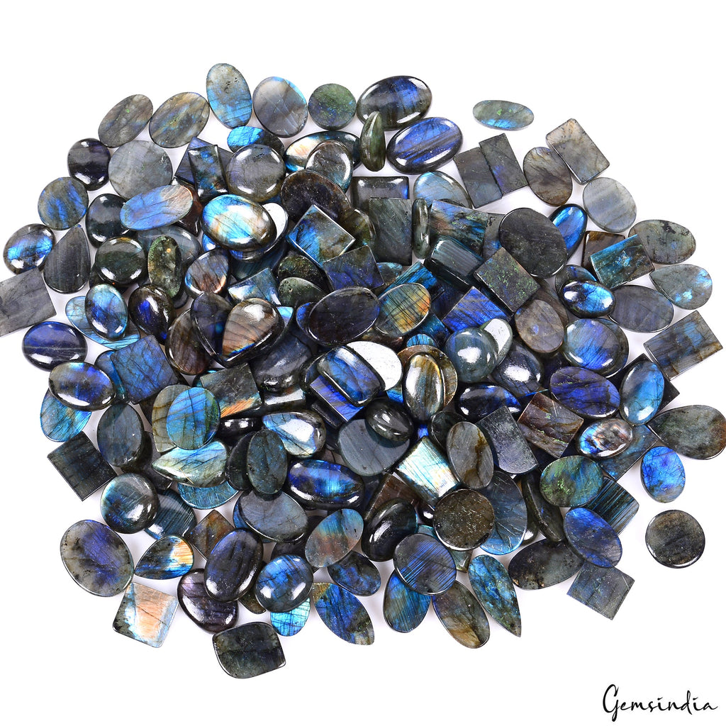 5000 Ct Natural Blue Flash Labradorite Mix Shape Loose Cabochon Gemstones 192 Pc