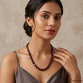 Hessonite Garnet Necklace, Untreated, Brown — 5mm to 10mm, 182.60 Ct, Sri Lanka